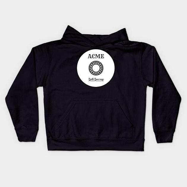 ACME Ball Bearings (white design) Kids Hoodie by JSnipe